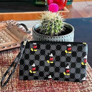 Disney Mickey Mouse Print Wristlet NWOT